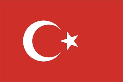 [ai] The flag of Turkey featuring a red background with a white crescent moon and a star.